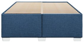 Estrutura de cama sem colchão 160x200 cm tecido azul