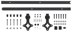 Kit de ferragens para porta deslizante SKIEN 183 cm aço preto