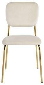 Cadeira Selin Golden Veludo - Beige