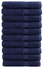 vidaXL Toalhas sauna premium SOLUND 10pcs 80x200cm 600gsm azulmarinho