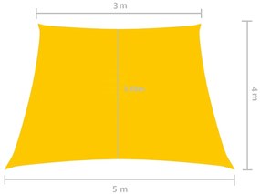 Para-sol estilo vela tecido oxford trapézio 3/5x4 m amarelo