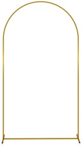 Outsunny Arco de Jardim de Metal para Decoração Casamentos com Revestimento em Pó Resistente às Intempéries 120x40x220 cm Dourado | Aosom Portugal