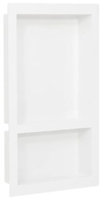 vidaXL Habitáculo chuveiro c/ 2 compartim. 41x69x9 cm branco brilhante
