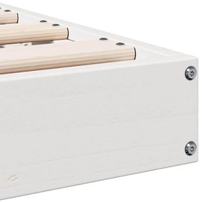 Cama de Chão vidaXL Branca 140x210 cm Madeira Sólida de Pinheiro