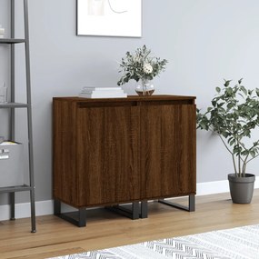 vidaXL Aparadores 2 pcs 40x35x70cm derivados madeira carvalho castanho