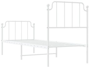 Estrutura de cama com cabeceira e pés 80x200 cm metal branco