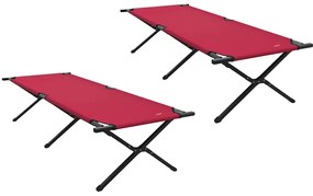 Conjunto de Camas Dobráveis 2 pçs com Bolsa Vermelho 600D Tecido Oxfor