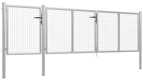 Portão de jardim 400x100 cm aço prateado