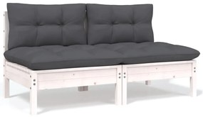 4 pcs conjunto lounge de jardim c/ almofadões pinho maciço