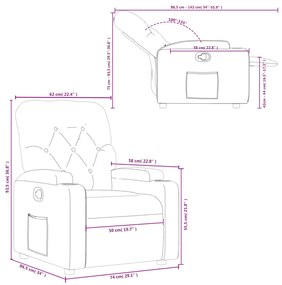 Poltrona reclinável couro artificial cor creme