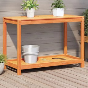vidaXL Mesa de jardinagem com prateleira pinho maciço castanho-mel
