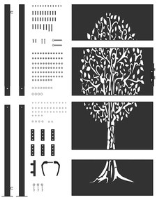Portão de Jardim Preto 105 x 175 cm Aço com Revestimento em Pó
