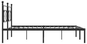 Estrutura de cama com cabeceira 200x200 cm metal preto