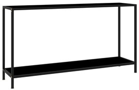 vidaXL Mesa consola 140x35x75 cm vidro temperado preto