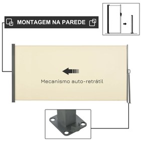 Toldo Lateral Retrátil para Terraço Pátio ou Jardim Toldo de Privacida