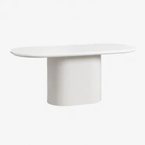 Oval Dining Table 200x105 Cm In Mdf Milford Gardénia Branco - Sklum