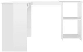 Secretária de canto forma L 120x140x75 cm contraplacado branco