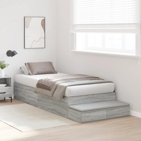 Estrutura de Cama de Armazenamento Cinzento Sonoma 75x190 cm