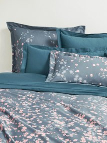 Capa de edredão em cetim de algodão com padrão floral Sakura