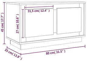 Móvel de TV 80x35x45 cm derivados de madeira preto