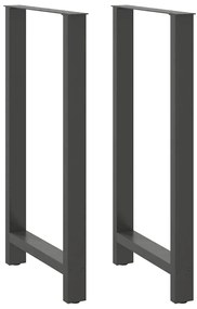 vidaXL Pés para mesa de bar antracite 2 peças 60x(110-111) cm aço
