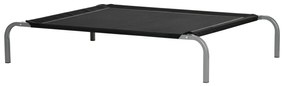 PawHut Cama Elevada para Animais de Estimação Cama para Cães e Gatos Desmontável Tecido Textilene Exterior Jardim Terraço 110x75x20 cm Preto