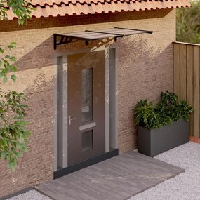 153698 vidaXL Toldo de porta 152,5x90 cm policarbonato preto