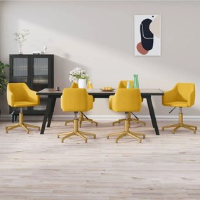 vidaXL Cadeiras de jantar giratórias 6 pcs veludo amarelo