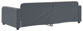 Sofá-cama 90x190 cm veludo cinzento-escuro