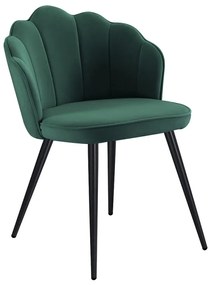 Cadeira Blume Veludo Pernas Pretas - Verde