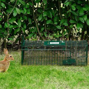 Outsunny Armadilha para Animais Vivos com Porta Gaiola de Captura com