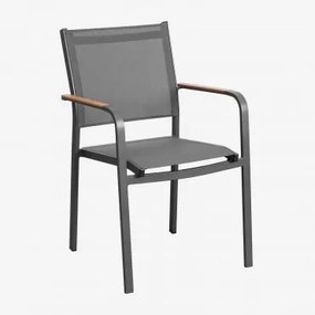 Pack de 4 Cadeiras de Jardim Empilháveis de Alumínio - Sklum