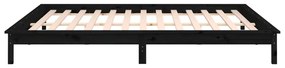 Estrutura de cama com LEDs 200x200 cm madeira maciça preto