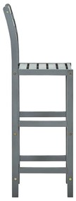 Bancos de bar 4 pcs madeira de acácia maciça cinzento