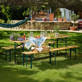 Conjunto de mesa e 2 Bancos para Jardim, campismo, piquenique 3 peças 220cm dobrável