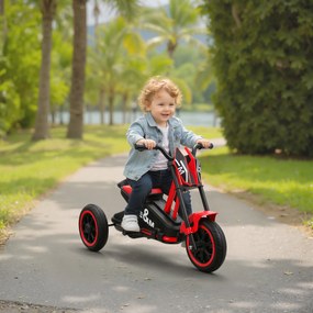 Triciclo para crianças, bicicleta de equilíbrio de 3 rodas com pedais para idades entre os 18 e os 36 meses, para uso no interior e no exterior, verme