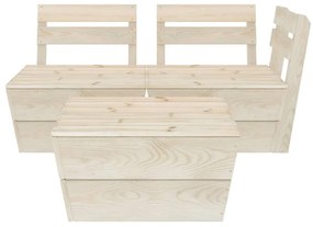3 pcs conjunto lounge de paletes madeira de abeto impregnada