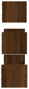 3pcs prateleiras c/ barras derivados madeira carvalho castanho