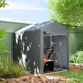 Abrigo para Ferramentas Bicicletas e Motos 1,2x1,8x1,65 m Garagem Portátil com 2 Habitações Cinza Escuro