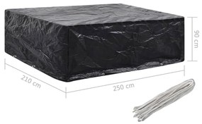 Capas para mobiliário de jardim 2 pcs 8 ilhós 250x210x90 cm