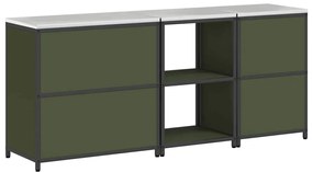Conjunto de Armazenamento de Cozinha 3 pcs Verde Oliva