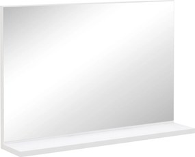 kleankin Espelho de Casa de Banho de Parede com Prateleira Aberta, Estilo Moderno, para Hall e Corredor, 60x12x40 cm, Branco | Aosom Portugal