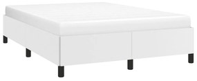 Estrutura de cama 140x200 cm couro artificial branco
