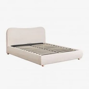 Cama Com Baú Articulado Estofada Winselet Tecido Creme Bege & 150 X 190 Cm - Sklum