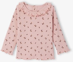 Camisola estampada com pequenos corações, para bebé rosa-velho