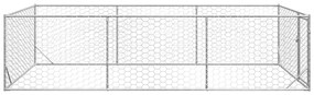 Canil exterior para cães com porta 2x4x1 m aço galvanizado