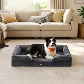 Cama ortopédica para cães com almofada, 104 x 69 x 17 cm cinzento ardósia