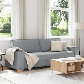 Sofá de 3 lugares cinza claro 180 cm Tecido