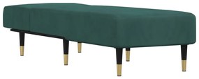 Chaise longue veludo verde-escuro