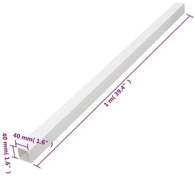 Calhas para cabos 40x40 mm 30 m PVC